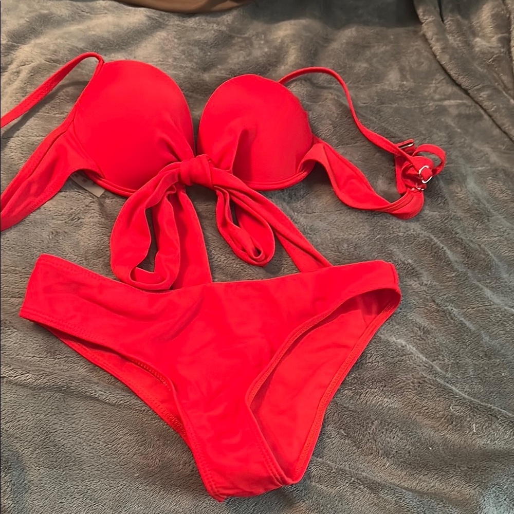 Vibrant Red Bikini Set